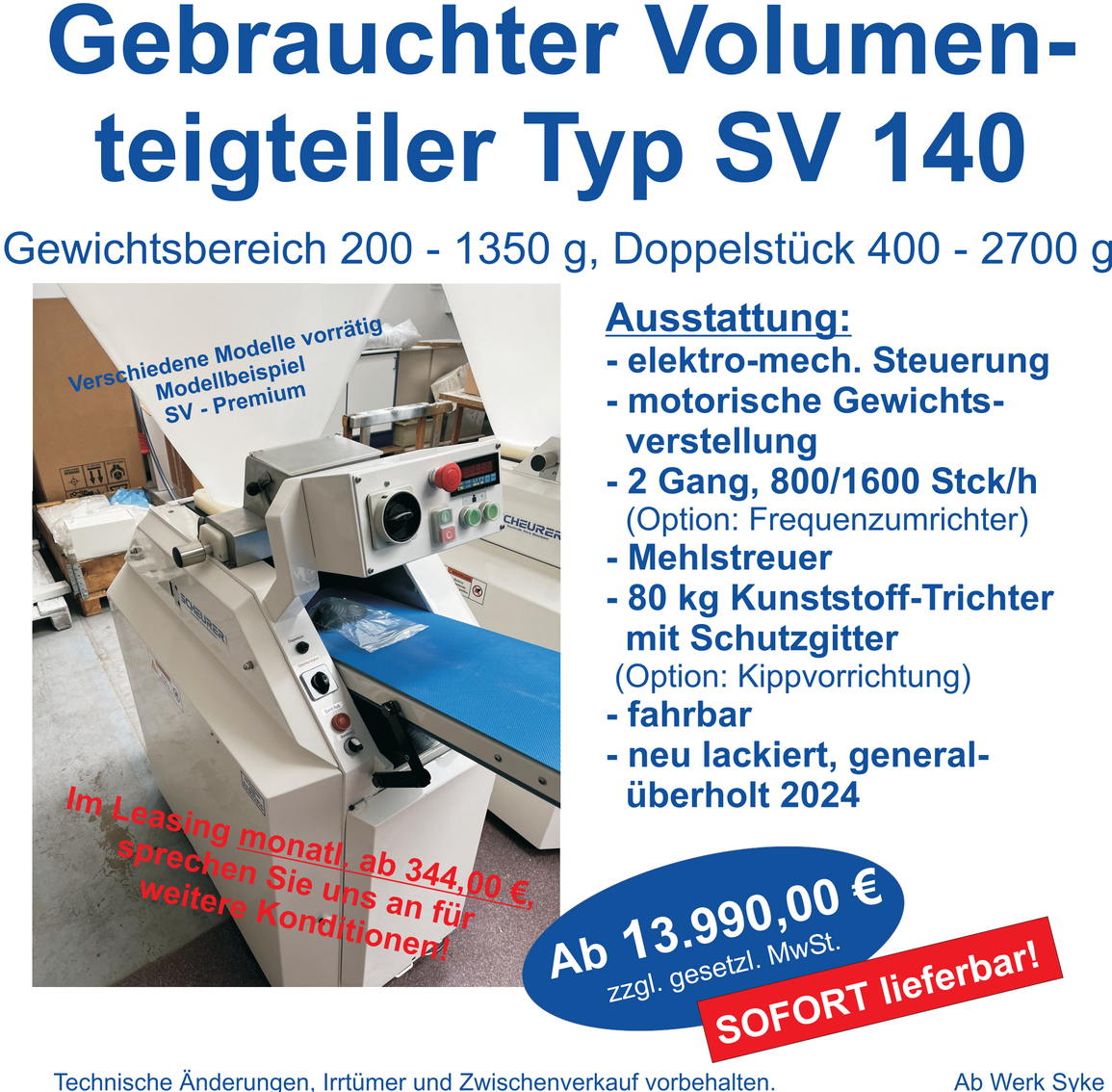Volumenteigteiler SV 140