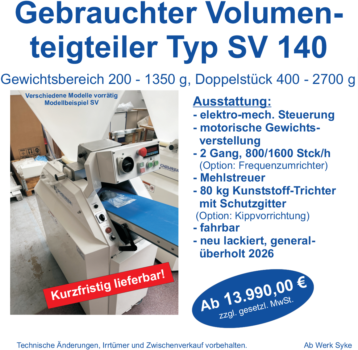 Volumenteigteiler SV