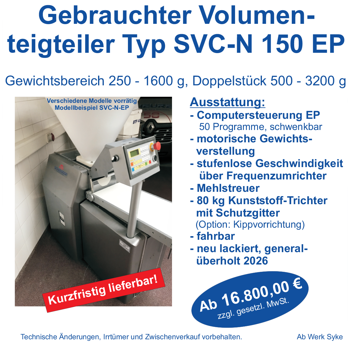 F 08 - Volumenteigteiler SVC-N 150 EP